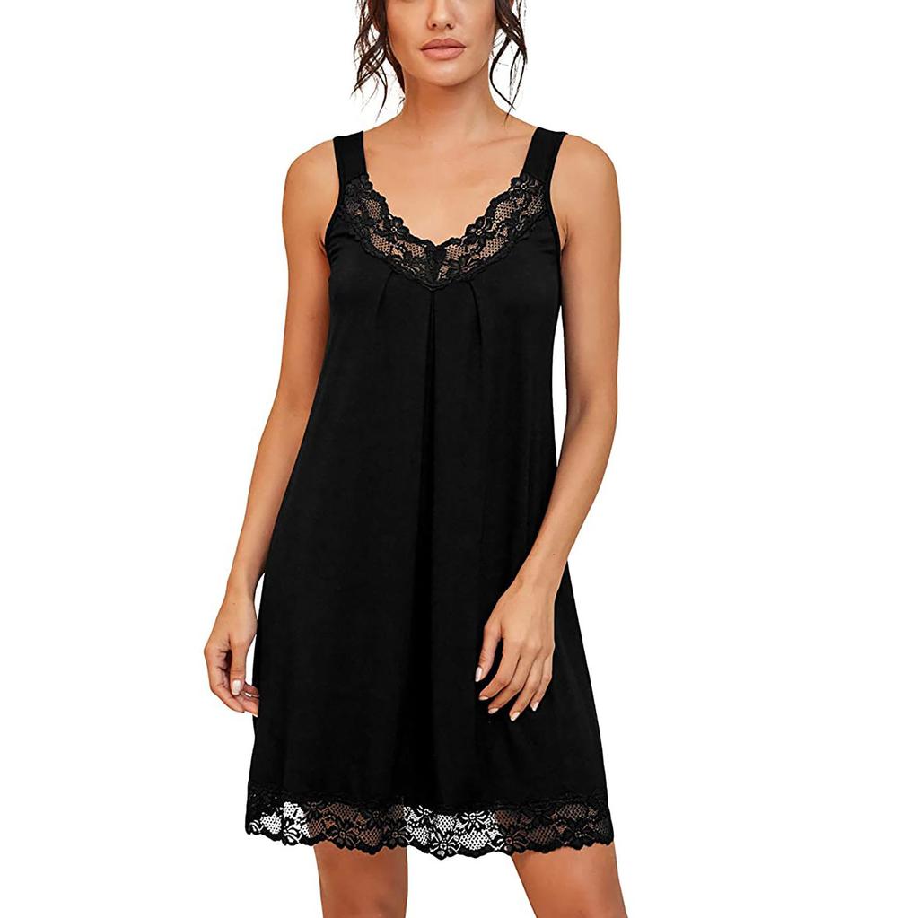 Women's Sleepwear Short Sleeve Nightgown Soft Sleepshirt Pleated Nightshirt