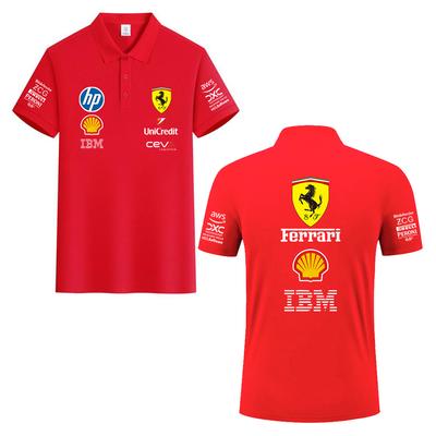 Nyári Tiszta Pamut F1 Versenycsapat Egyenruha Póló Rövid Ujjú Ferrari Poló Sokoldalú Felső