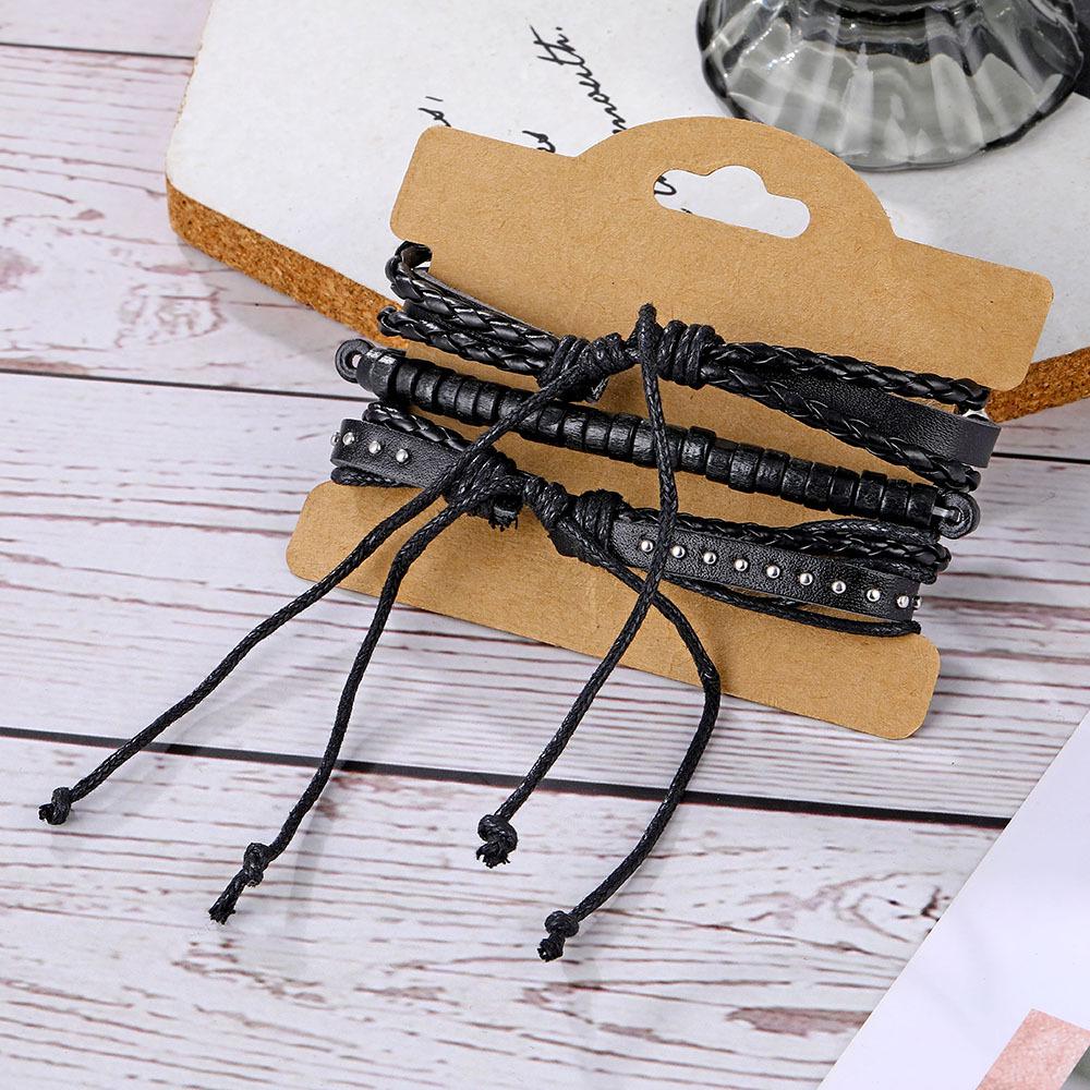 Schmetterling Stern Mond Anhänger Vintage Mehrschichtiges Lederarmband