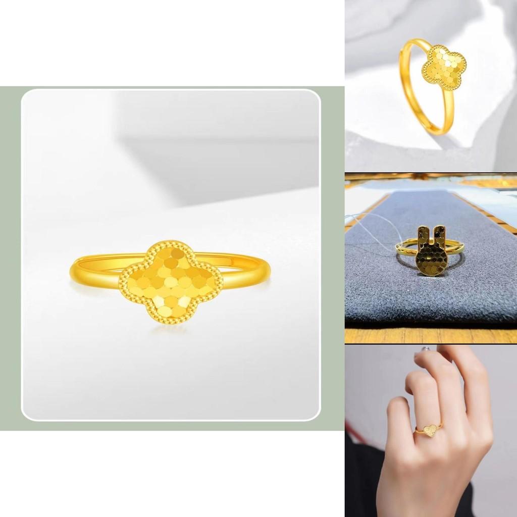 Exquisite Four Leaf Clover Ring For Women With Luxurious Dragon Scale Design