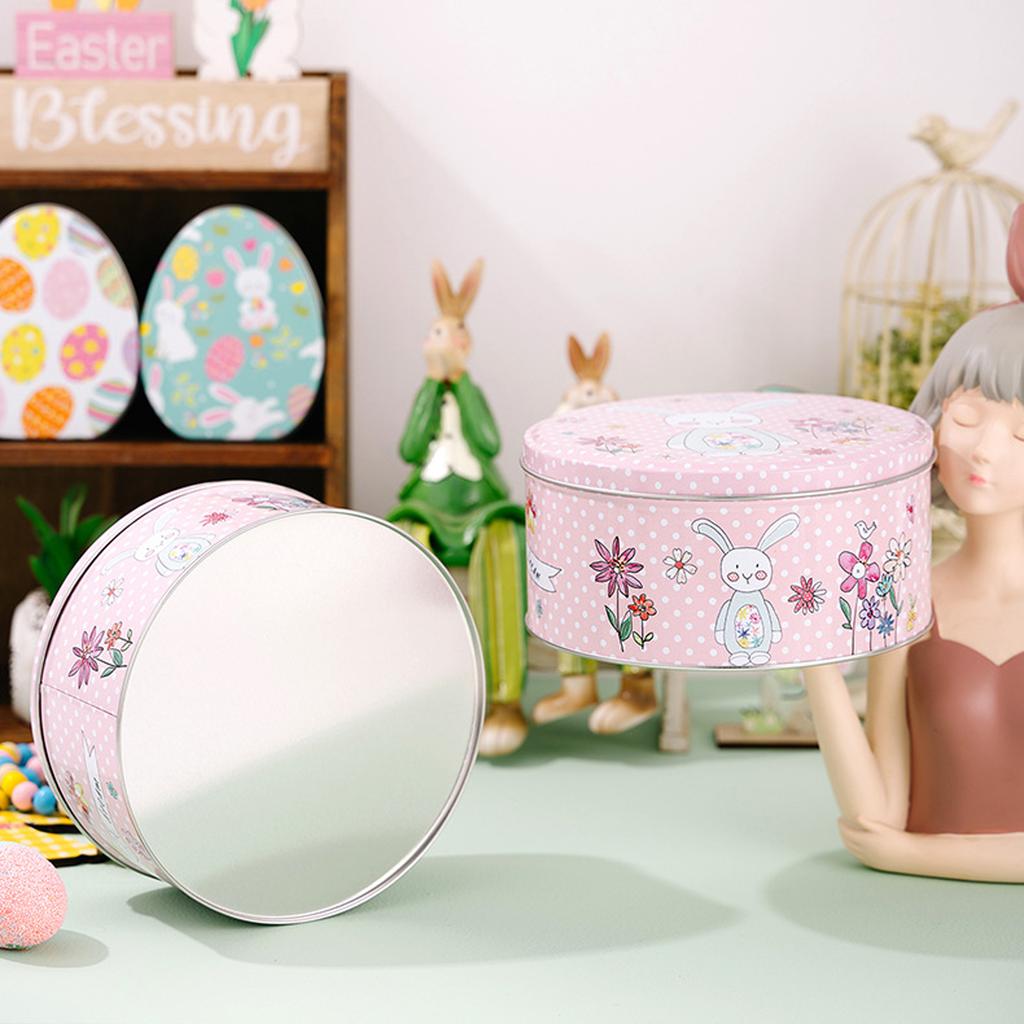 Easter Bunny Storage Box, Tin Cookie Box, Children's Gift Box, Candy Box