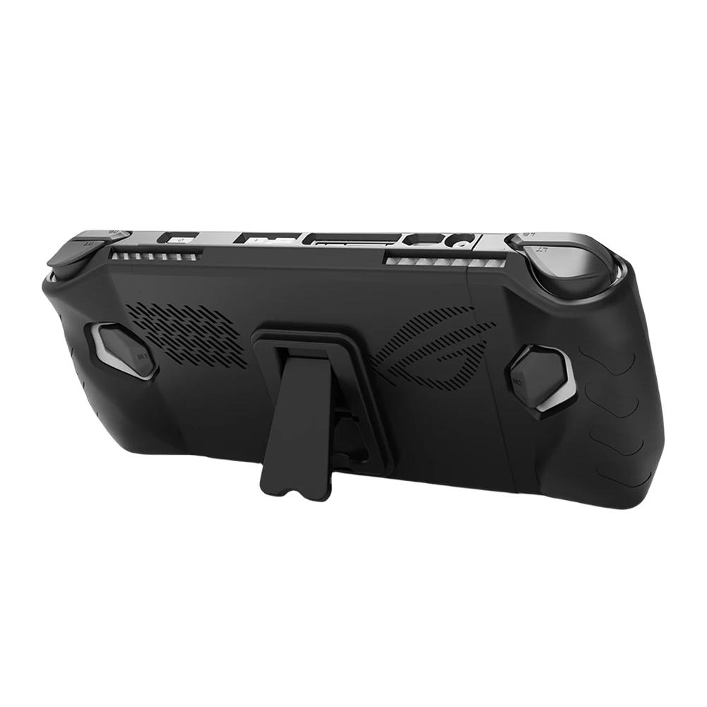 

Защитная накладка из ТПУ, противоударный мягкий защитный чехол, устойчивая к царапинам задняя панель с подставкой для игровой консоли ASUS ROG Ally чёрный