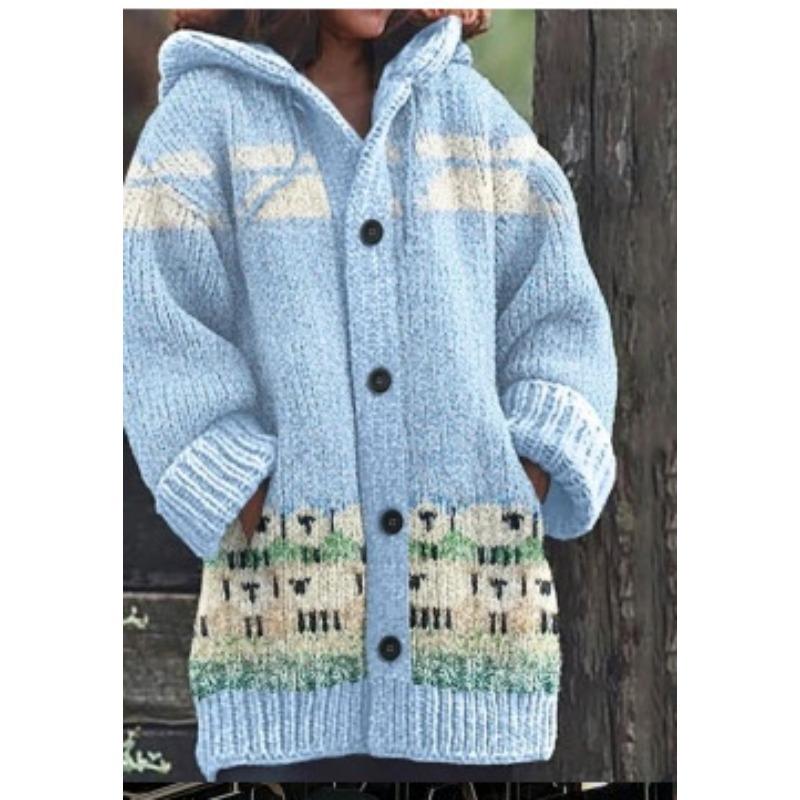 S-5XL for 2025 New 3D Printed Autumn and Winter Jacket Thickened Hooded Cardigan Sweater