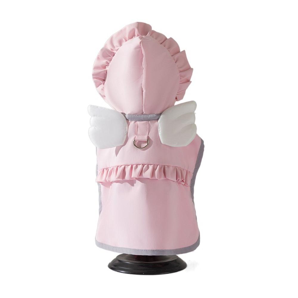 

Adjustable Pet Dog Angel Raincoat Cape Style Dog Clothes Dog Candy-Colored Raincoat Small Dogs L розовый