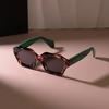 1pc Vintage Polygonal Retro Fashion Glasses for Women & Men - Classic Rectangle Frame with Green-Tinted Decorative Lenses