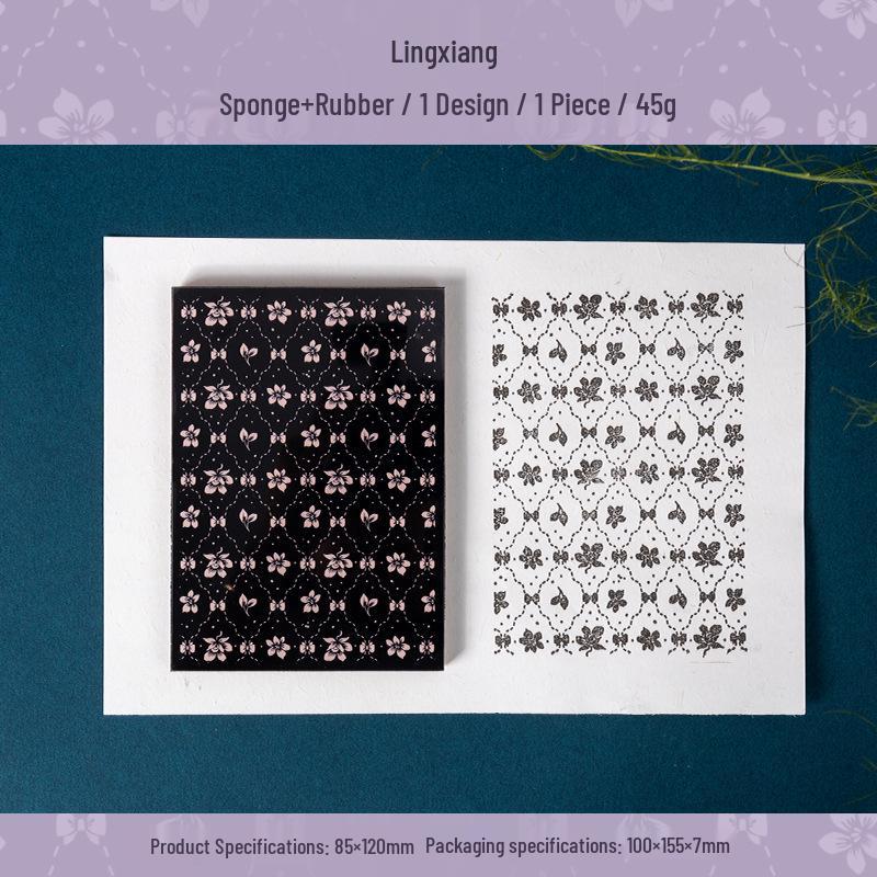 Ketchup Girl Floral Texture Base Sponge Stamp for Journal Decoration
