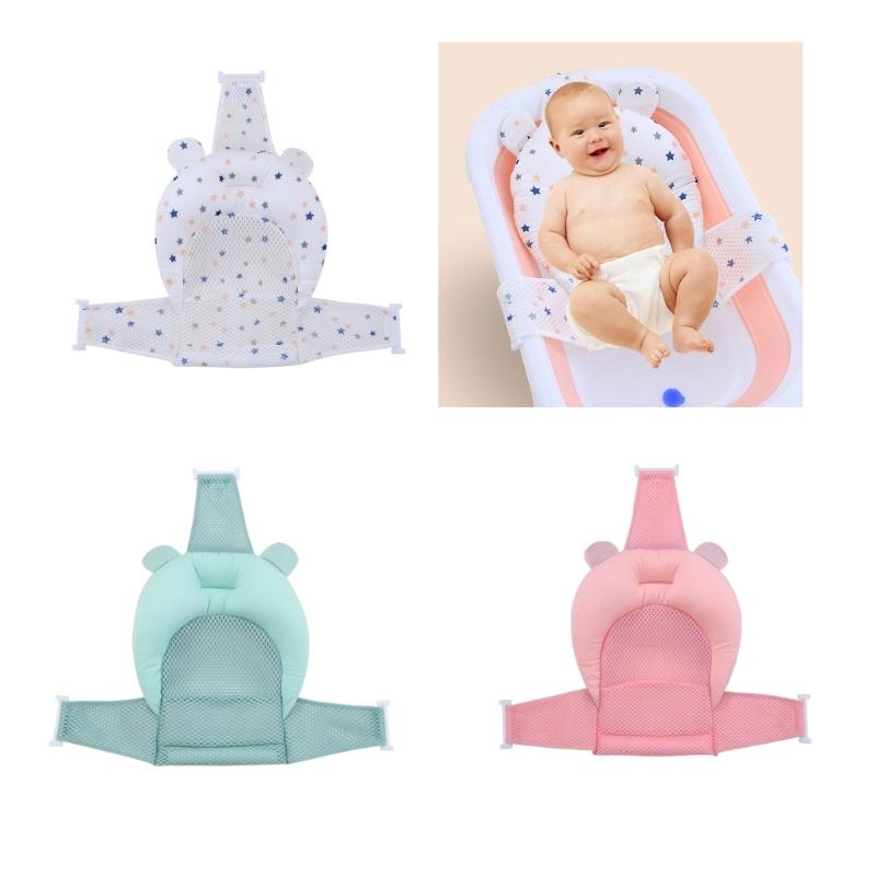 Gentle Baby Bath Support Shower Pad with Thickened Pillow Part for Head Neck and Back Stability During Bathing