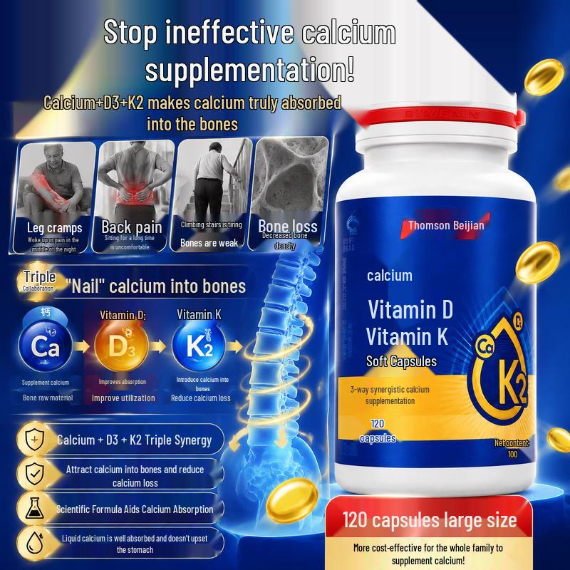 Tomson Byrson Liquid Calcium with Vitamin D & K Softgels