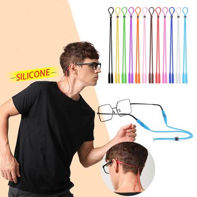 Wholesale 10pcs Soft Silicone Glasses Neck Cord Lanyard Spectacles Sunglasses Strap Holder with Adjustable Button MultiColour