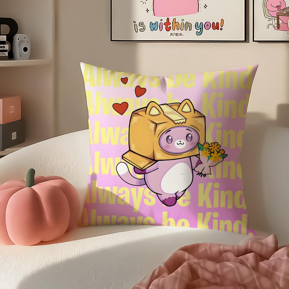 Cartoon LLankyboxesES Cushion Cover Pillowcase Short Plush Invisible Zipper Room Sofa Cushion Cover