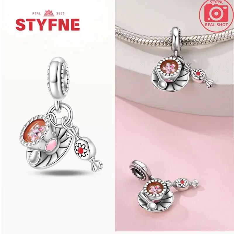 Coppermoe Paw Coffee Cup Beads Pendant Fit Charmscopper Original Bracelet For Women Fine Jewelry Diy Gifts