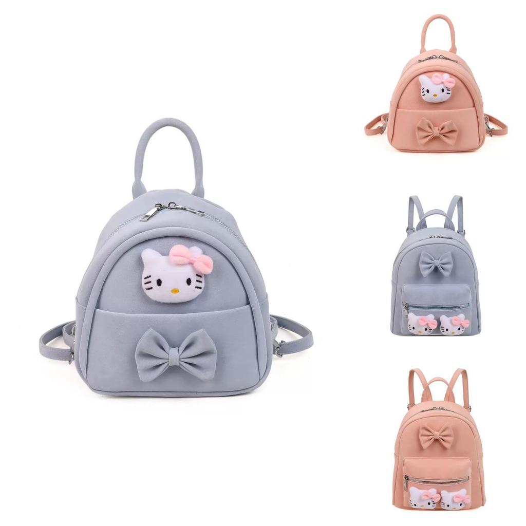 Sweet Hello Kitty Plush Doll Decoration Student Mini Backpack For Daily Use