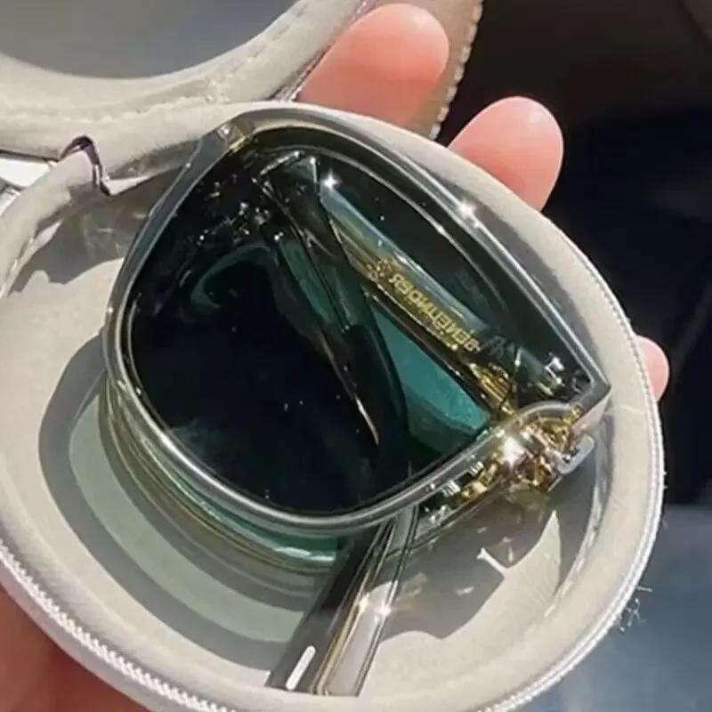 New Large Frame Folding Square Sunglasses Women's Brand Designer Fashion Sun Glasses Men's Outdoor Hip-hop Eyewear UV400 Shades