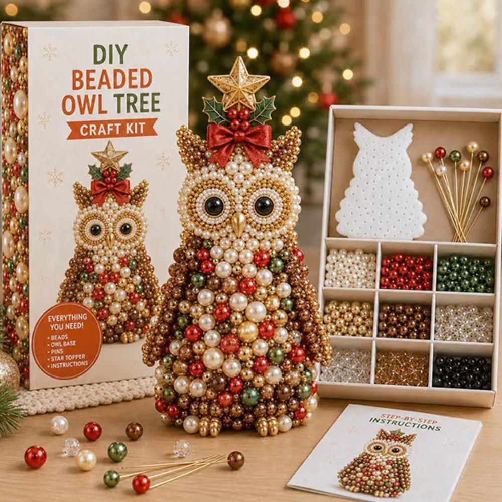 2026 NEW Animal-Themed Christmas Tree Making Kit Mini 3D Pearl Christmas Tree Desktop Decor Christmas DlY Craft Supplies Creati