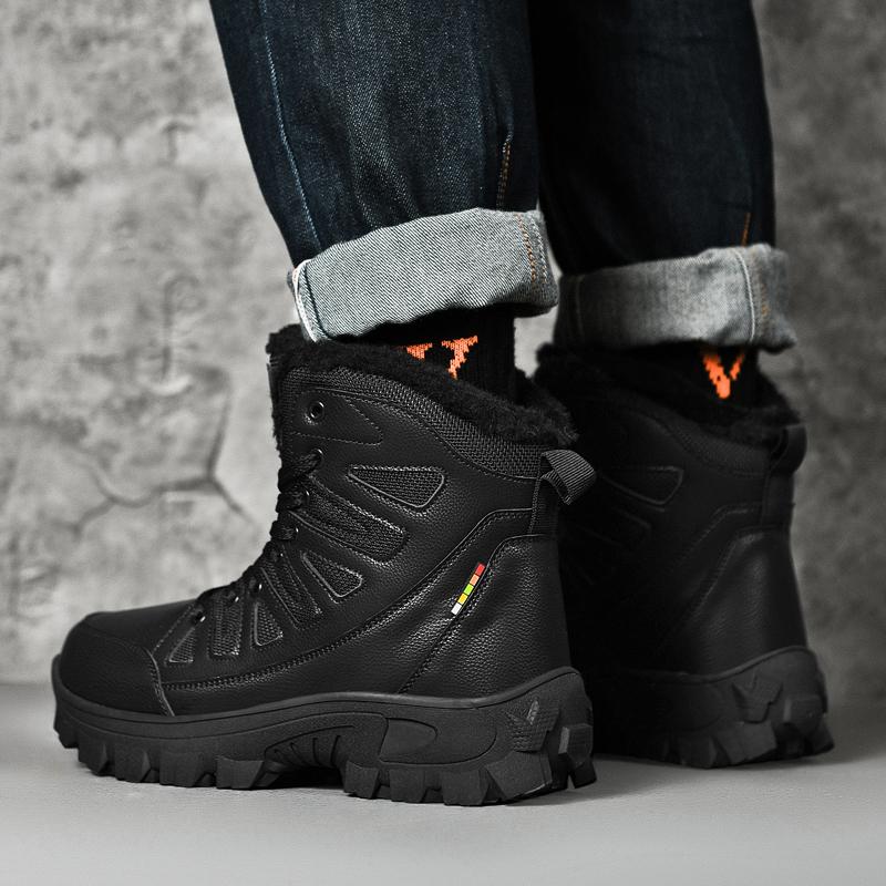 Fashion Casual Men's Snow Boots Comfortable In Autumn and Winter Thick Bottom Height Increasing Style Outdoor Warm Cotton Boots Size-48