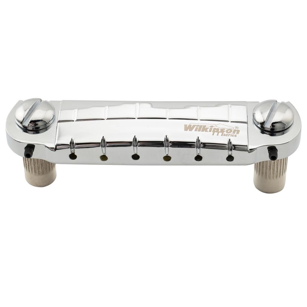 Wilkinson WOGT2 10.4mm Wraparound Bridge Tailpiece for USA Les Paul, Epiphone, and SG Electric Guitars, Chrome