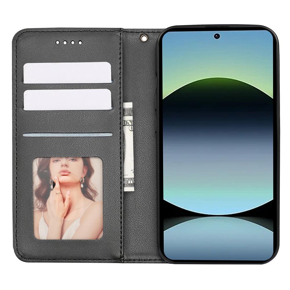 

For Xiaomi Redmi Note 14S 4G Wallet Phone Case Strong Magnetic Checkered Pattern Imprint Leather Flip Cover Green