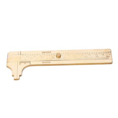 Vernier Caliper Brass Metric Inch Dual Scales Retro Style Measuring Tool for Repair 80mm Scale