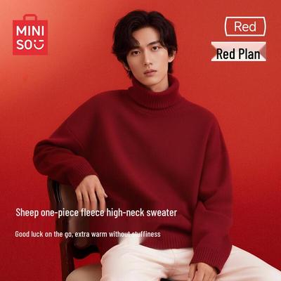 Miniso Men's Plush Turtleneck Sweater