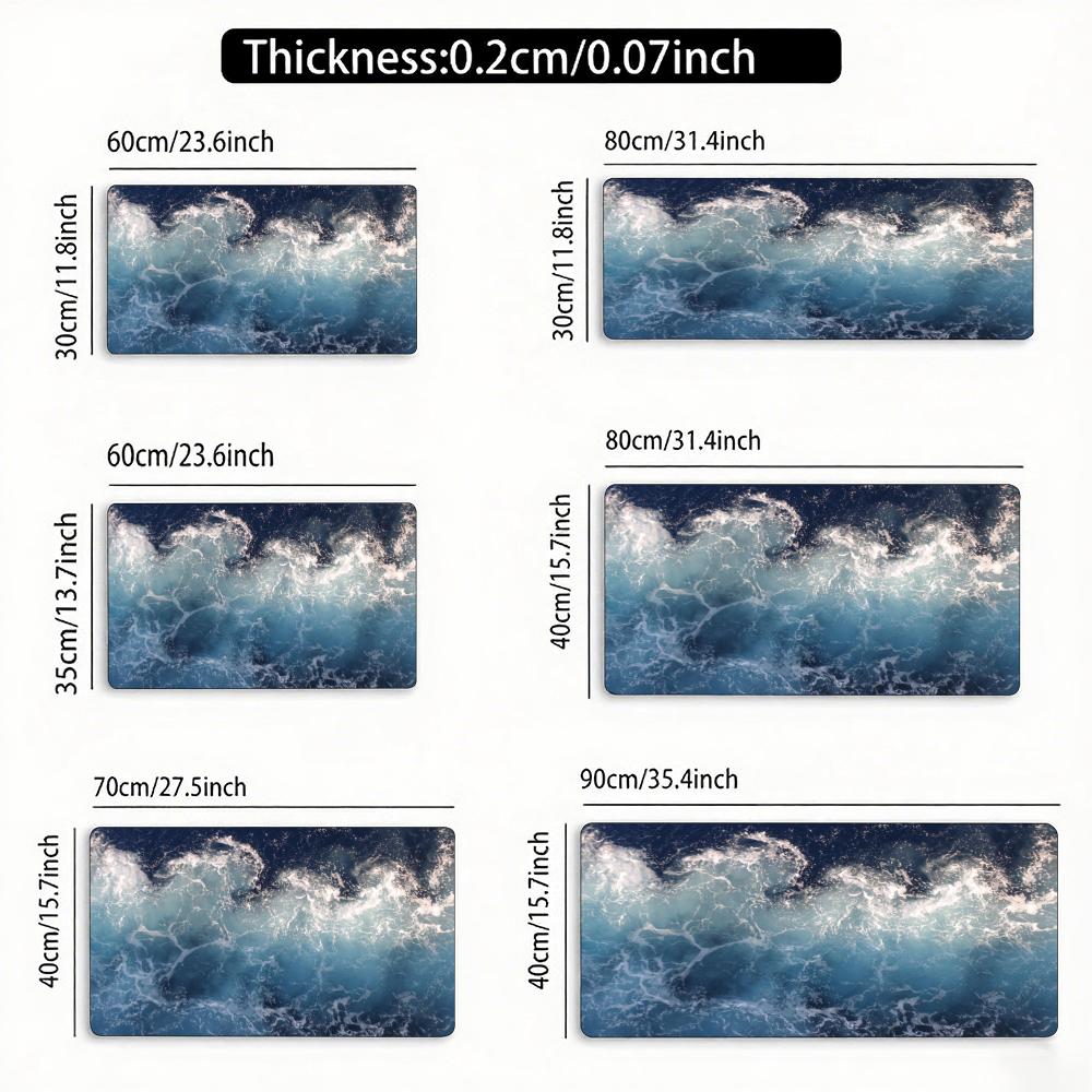 Sea Waves Mouse Pad Large Size Rubber Base Anti-slip PC Desk Accessories Mousepad for Offices and Gamer Keyboard Mats Decor Mat