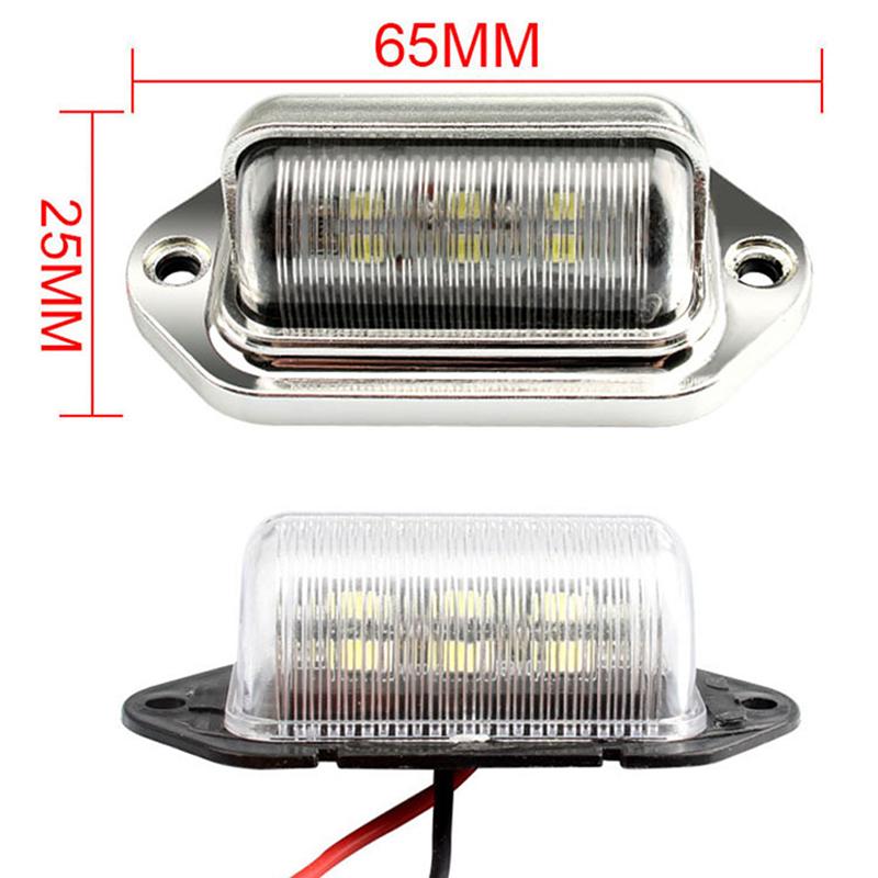 Chrome 6 Led License Plate Tag Light Lamp For Truck Suv Trailer Van Universal