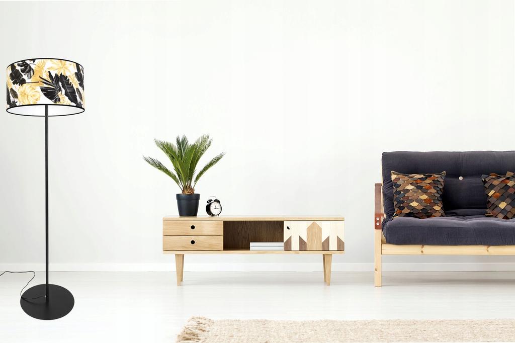 Elegant Floor Lamp, Golden Flower Lampshade, Led