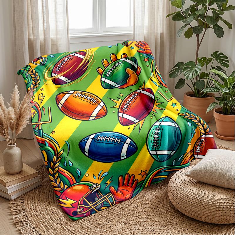 Football Melting Art Theme blanket Lightweight Warm Flannel Blanket Decorative Throw Blanket for Home Decoration