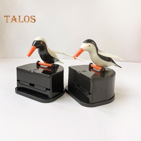 Bird Toothpick Dispenser Press Woodpecker Toothpick Holder Portable Home Office Restaurant Desktop Automatic Toothpick Organizer Container