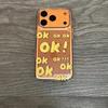 Ok English Letters Are Suitable for Apple 16/17Pro Mobile Phone Case IP15 Transparent 14 Personality 13 Large Holes 12 Space Case
