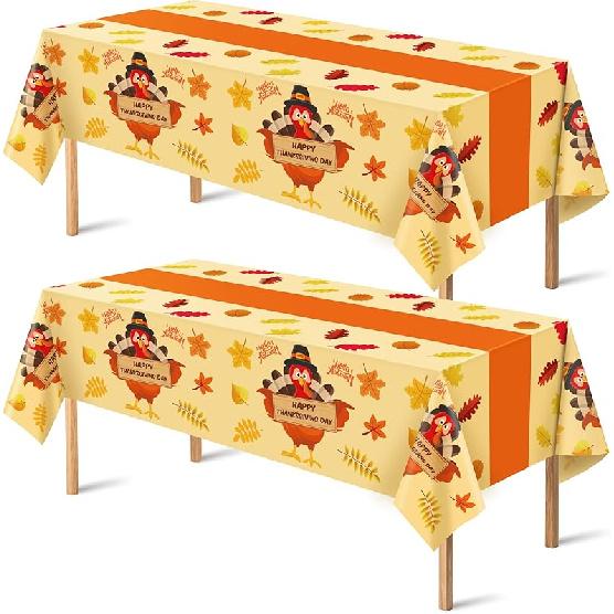 OHOME Halloween Decorations - 2 Pack Plastic Tablecloth for Halloween Party Decorations | Skeletons Bats Ghosts Pumpkin Table Decor for Outdoor