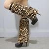 Leg Cover Faux Fur Leopard Leg Warmers Thickened Y2K Long Tube Stockings Japanese Style Warm Boots Cover Autumn/Winter