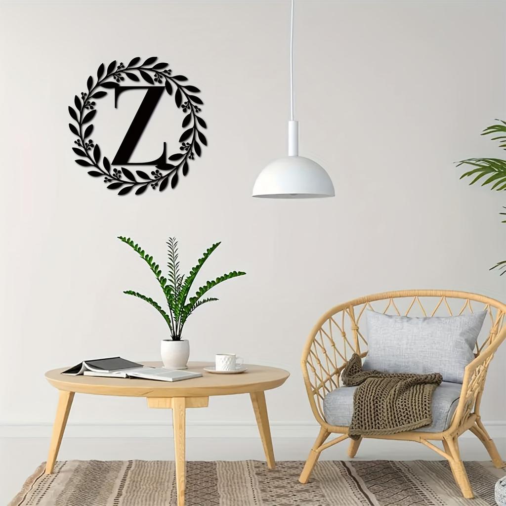 Metal Monogram Letter Wall Decor, Personalized Last Name Sign for Home, Door Hanger Gift for Halloween Christmas New Year