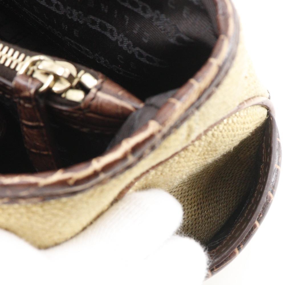 CELINE Boogie bag Handbag triomphe charm Brown straw/Embossed Leather Women Used