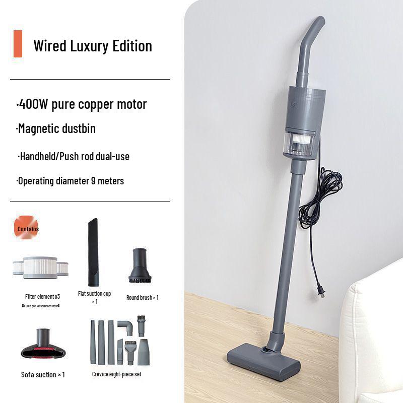 Compact Handheld Vacuum Cleaner: Automatic, High Suction, Pet Hair and Dust Mite Removal, Retractable Cord, Ideal for Home Use