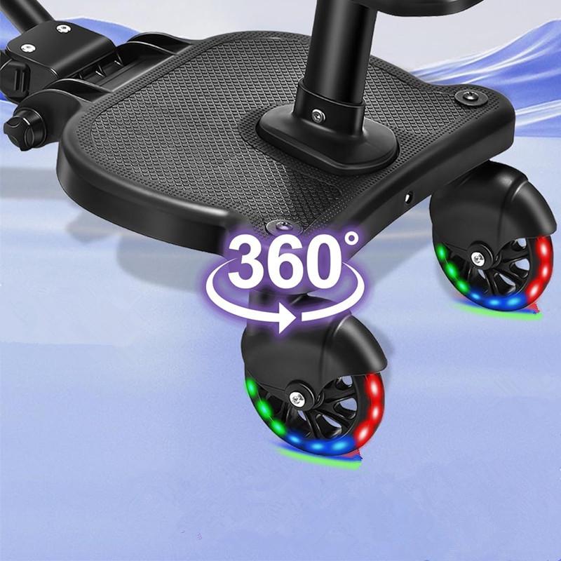Universal 2-in-1 Stroller Pedal: Rear-Mounted Twin Accessory for Second Child Outings