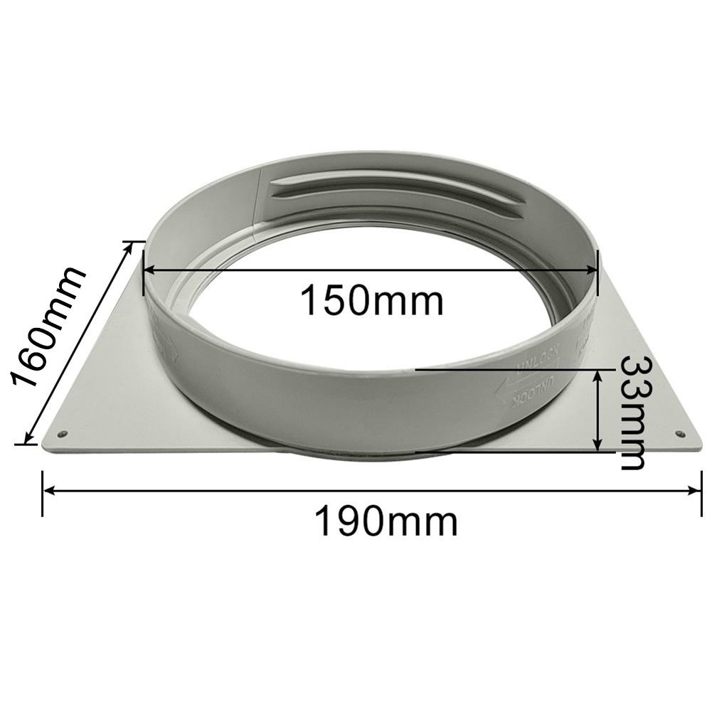 150mm Adaptér výfukové hadice pro přenosné klimatizační jednotky ABS Vodotěsný konektor Zvyšuje chladicí výkon