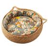 Four Seasons Rattan Cat Nest: Cozy Straw-Weaved Bed for Cats & Small Dogs