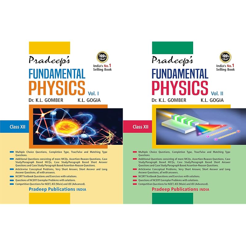 Pradeep's Fundamental Physics for Class 12 (Vol. 1 & 2) Examination 202223