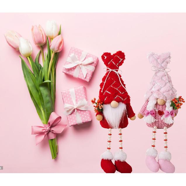 Mother's Day Gnomes Plush Gifts for Women -2Pcs Spring Couple Gnome Decoration Home Decor Wedding Mom Gnomes Ornaments GIF