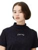 Short Sleeve High Neck Shirt 3D Embossed Golf M [Pin Apparel] Women's (UV Protection, Jacquard) / / 622-4167206 120_Navy