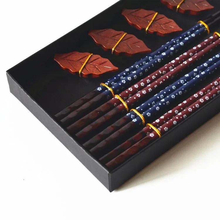 BEPAN Chinese style gift box creative wooden chopsticks four pairs of chopsticks chopstick rest gift box