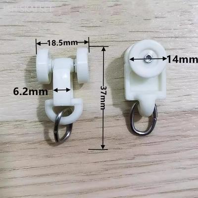 30 Pieces of Nano Curtain Track Plastic Silent Roller Shower Curtain Hook and Loop Curtain Hardware Accessories