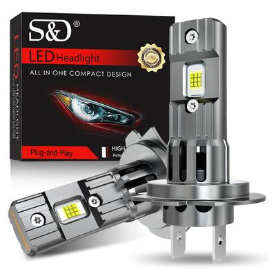 2 szt. H7 LED potężne żarówki do reflektorów Mini bezprzewodowe 100 W 25000 LM 6500 K CSP do reflektorów samochodowych Auto diodowe lampy H7 Turbo LED samochodowe Play&Plug 12 V