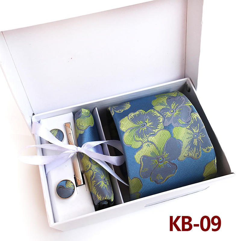 Men'S Tie Gift Box 6-Piece Set Big Flower Wedding Tie Set