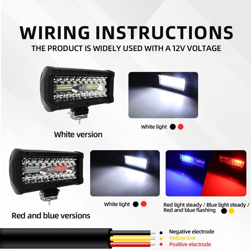 LED Bar Work Light 12V 24V Offroad Spot Flood LED Bar Work Light For ATV UTV Truck Boat SUV Automobiles Parts Accessories