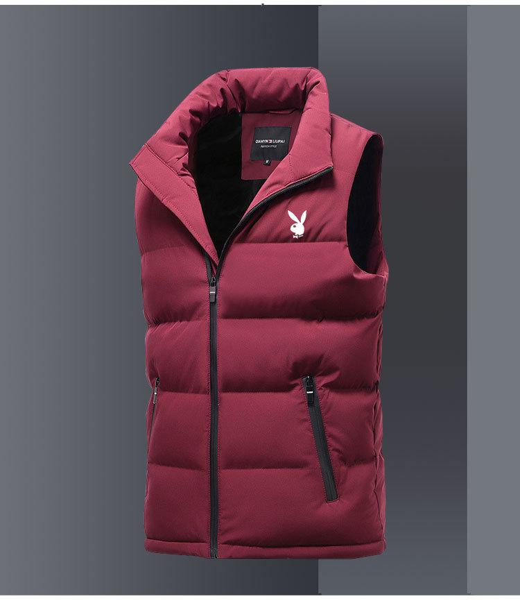 Pánská podzimní/zimní péřová vesta se stojáčkem – Bez rukávů, silná a teplá