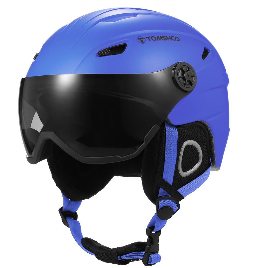 

TOMSHOO Лыжный шлем для сноуборда Сертифицированный защитный шлем Профессиональный лыжный шлем для зимних видов спорта L синий