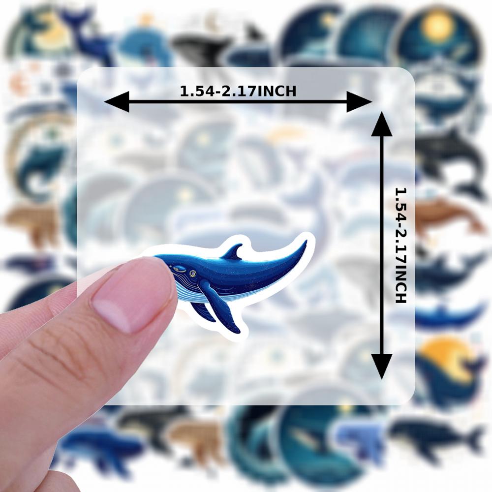 Waterproof Whale Stickers: Ocean Themed Vinyl Decals for Notebooks, Luggage, Instruments & More. Marine & Decorative Fun!