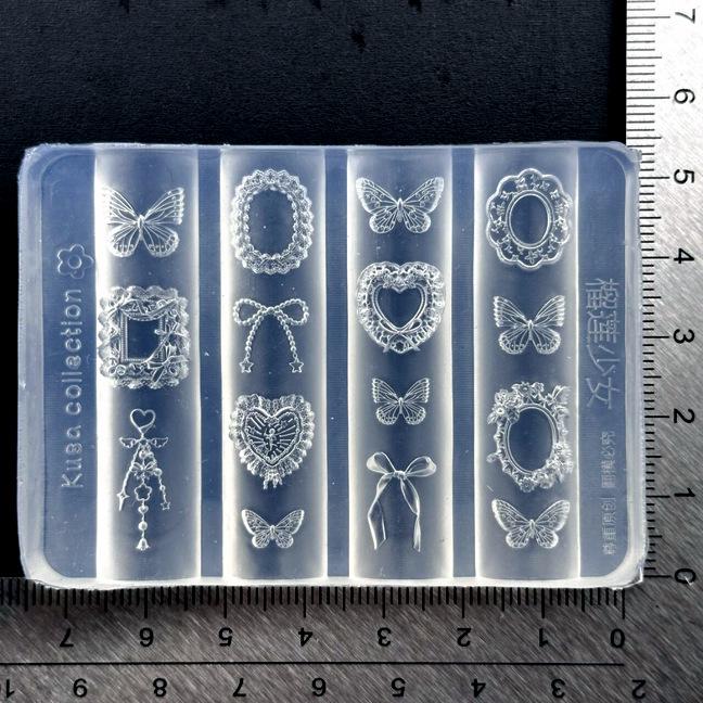 Cross-border Nail Art Silicone Mold - Heart Frame, Angel Wings, Rabbit, Zoo, Strawberry Design