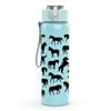 1PC Black Wolf Pack Pattern 750ml Color Plastic Sports Water Bottle Leakproof Flip Straw Lid Suitable for Sports Office Home Use